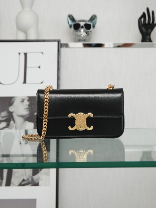 Celine CHAIN SHOULDER BAG CLAUDE IN shiny calfskin