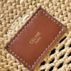 CELINE SMALL LOUISE BUCKET IN RAFFIA AND CALFSKIN