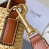 CELINE SMALL LOUISE BUCKET IN RAFFIA AND CALFSKIN