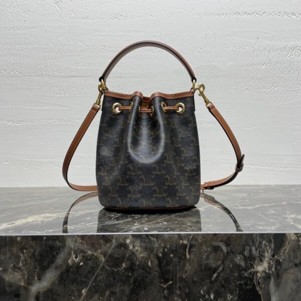 CELINE TEEN CLARA BAG IN Triomphe Canvas and calfskin
