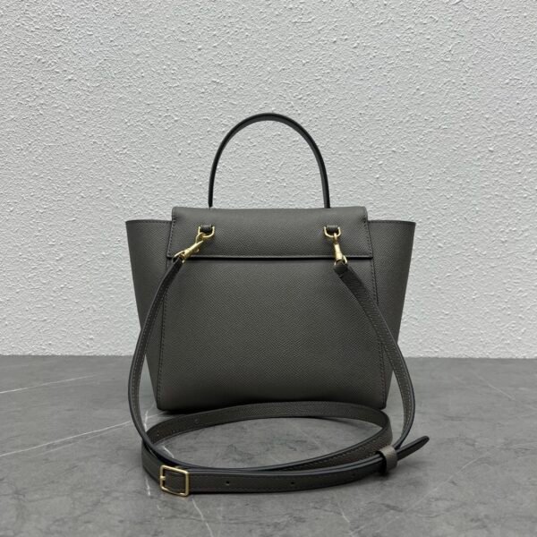 CELINE NANO BELT BAG IN GRAINED CALFSKIN - GREY