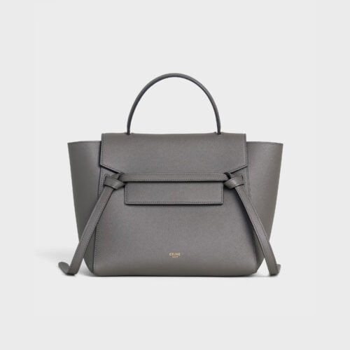 CELINE MICRO BELT BAG IN GRAINED CALFSKIN - GREY