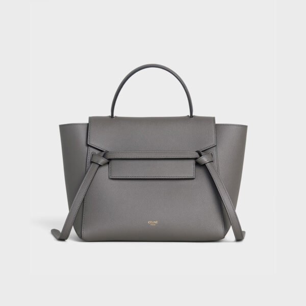 CELINE MICRO BELT BAG IN GRAINED CALFSKIN - GREY