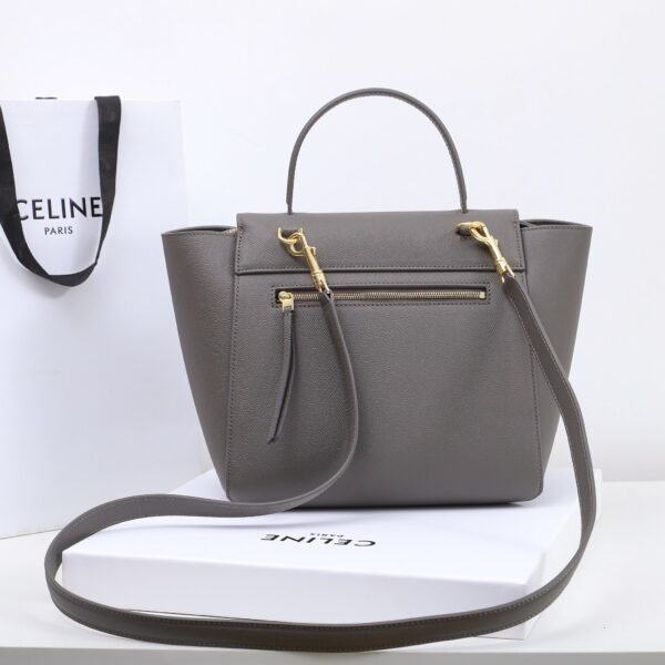CELINE MICRO BELT BAG IN GRAINED CALFSKIN - GREY