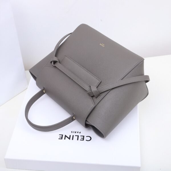 CELINE MICRO BELT BAG IN GRAINED CALFSKIN - GREY