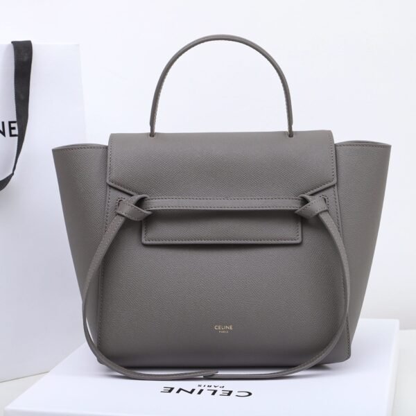 CELINE MICRO BELT BAG IN GRAINED CALFSKIN - GREY