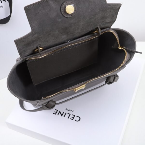 CELINE MICRO BELT BAG IN GRAINED CALFSKIN - GREY