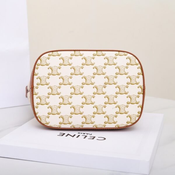CELINE Small Bucket IN Triomphe Canvas and calfskin