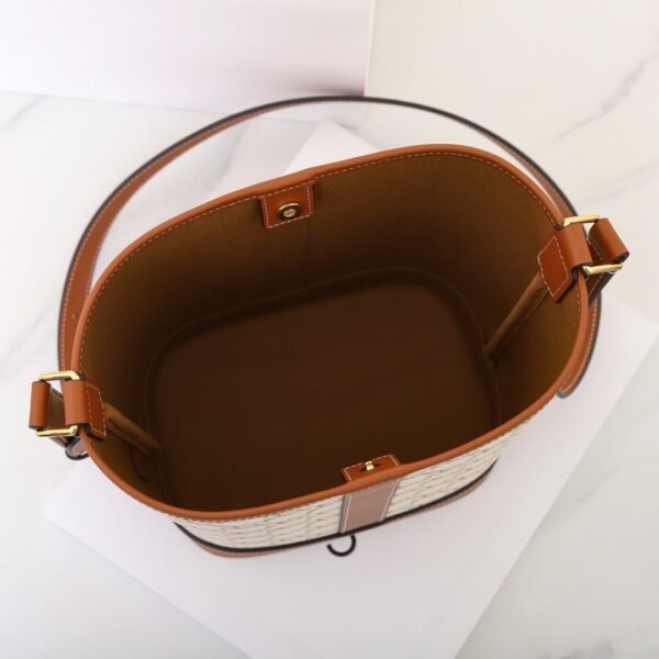 CELINE Small Bucket IN Triomphe Canvas and calfskin