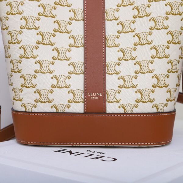 CELINE Small Bucket IN Triomphe Canvas and calfskin