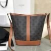 CELINE Small Bucket IN Triomphe Canvas and calfskin