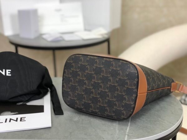 CELINE Small Bucket IN Triomphe Canvas and calfskin