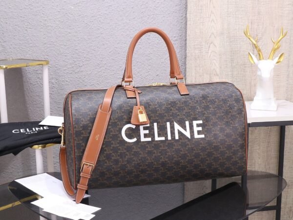 Celine Large Travel Bag IN Triomphe Canvas with Celine Print