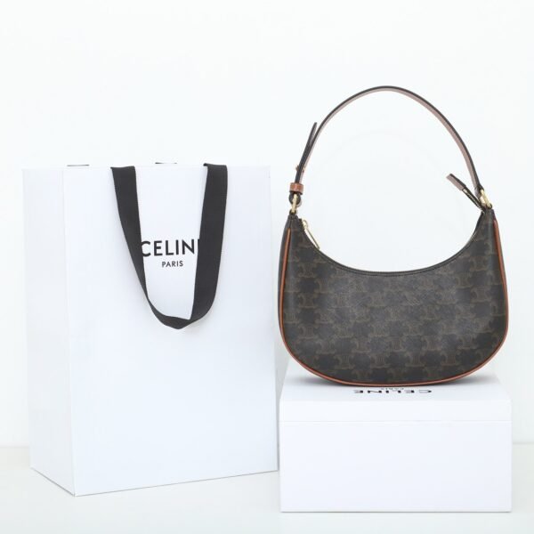 CELINE AVA BAG IN TRIOMPHE CANVAS AND CALFSKIN - TAN