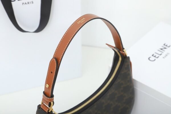 CELINE AVA BAG IN TRIOMPHE CANVAS AND CALFSKIN - TAN