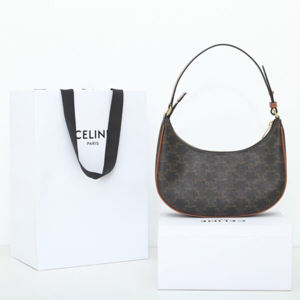CELINE AVA BAG IN TRIOMPHE CANVAS AND CALFSKIN - TAN