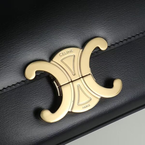 CELINE SHOULDER BAG CLAUDE IN SHINY CALFSKIN - BLACK