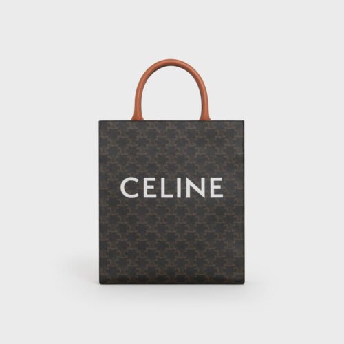 Celine Small Vertical Cabas in Triomphe Canvas with Celine Print