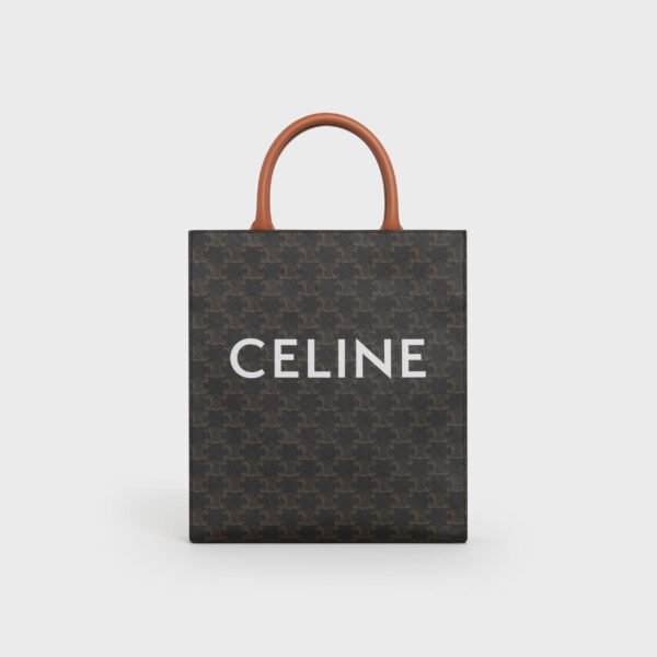 Celine Small Vertical Cabas in Triomphe Canvas with Celine Print
