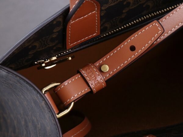 Celine Small Vertical Cabas in Triomphe Canvas with Celine Print