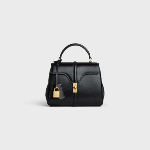 CELINE MINI 16 IN SATINATED CALFSKIN BLACK
