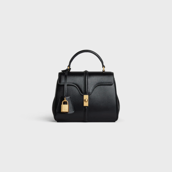 CELINE MINI 16 IN SATINATED CALFSKIN BLACK