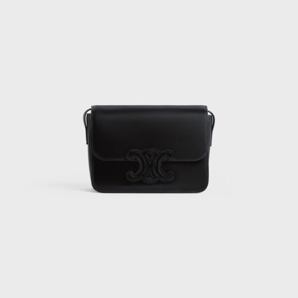 CELINE Teen Bag Cuir Triomphe in Shiny Calfskin Black