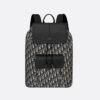 Dior Unisex CD Motion Backpack Beige Black Dior Oblique Jacquard Grained Calfskin