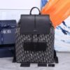 Dior Unisex CD Motion Backpack Beige Black Dior Oblique Jacquard Grained Calfskin