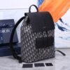 Dior Unisex CD Motion Backpack Beige Black Dior Oblique Jacquard Grained Calfskin