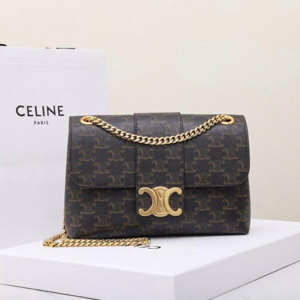 Medium Celine Victoire Bag in Triomphe Canvas