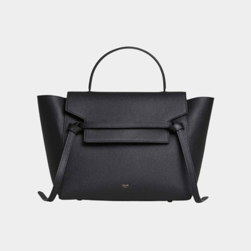 CELINE MINI BELT BAG IN GRAINED CALFSKIN - BLACK