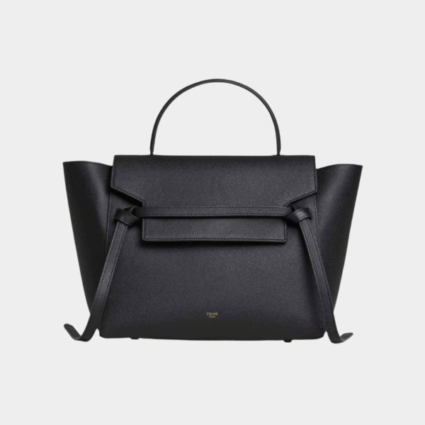 CELINE MINI BELT BAG IN GRAINED CALFSKIN - BLACK