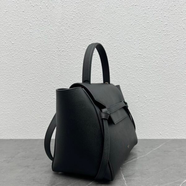 CELINE MINI BELT BAG IN GRAINED CALFSKIN - BLACK