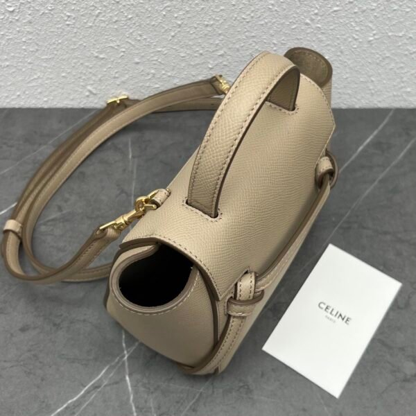 CELINE PICO BELT BAG IN GRAINED CALFSKIN - Apricot color