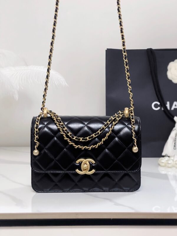 Chanel 24c Double Gold Bead Handbag