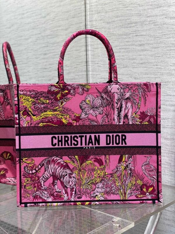 Large Dior Book Tote Red