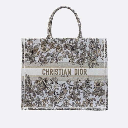 Large Dior Book Tote Dark Gold