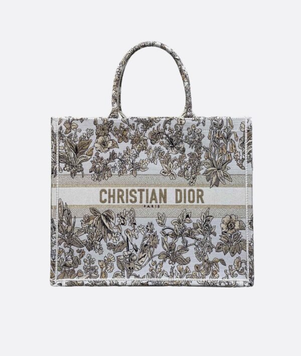 Large Dior Book Tote Dark Gold