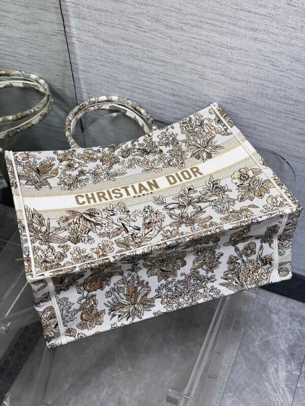Large Dior Book Tote Dark Gold