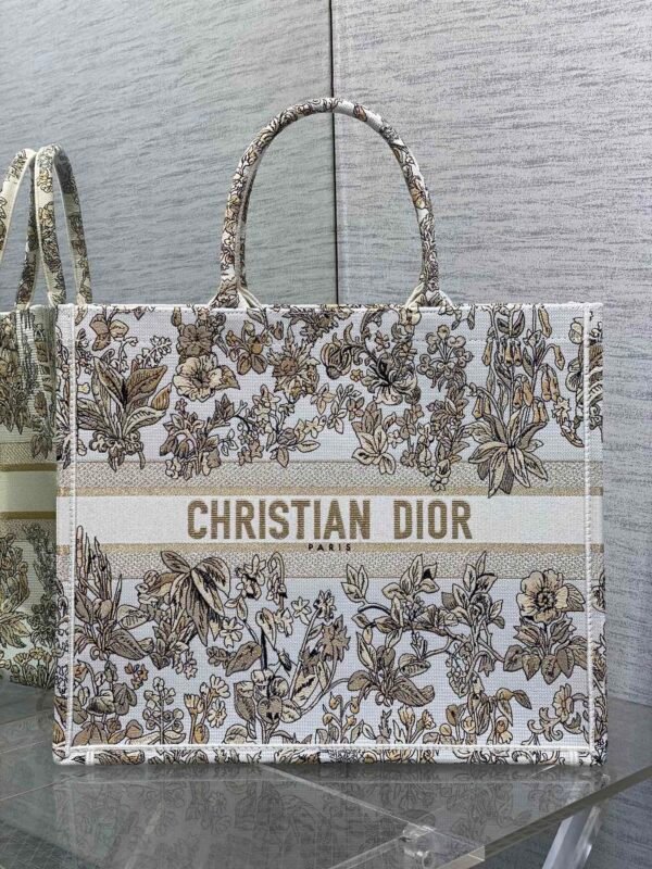 Large Dior Book Tote Dark Gold