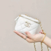 CHANEL 24A Enamel Buckle Lipstick Bag (Two Colors)