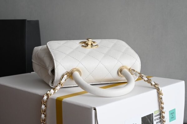 CHANEL 24K Coco Handle Mini Matelasse 2way Shoulder Bag AP4244 White