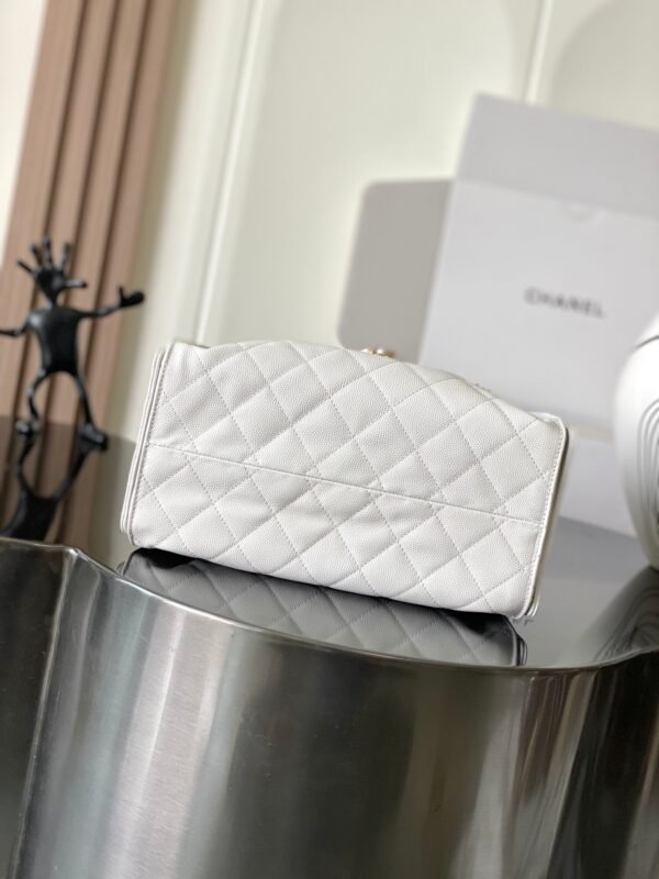 CHANEL 25 Calfskin Hobo Bag Small Handbag white