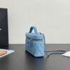 CHANEL 25C zippered silver buckle washed denim shoulder crossbody tote bag blue