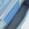 CHANEL 25C zippered silver buckle washed denim shoulder crossbody tote bag blue