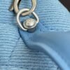 CHANEL 25C zippered silver buckle washed denim shoulder crossbody tote bag blue