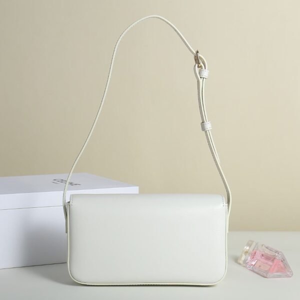 CELINE SHOULDER BAG CLAUDE IN SHINY CALFSKIN - WHITE