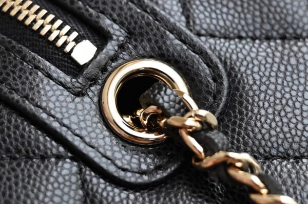 CHANEL Classic chain bag Shiny grained calfskin and gold-tone metal Bowling Bag Black