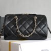CHANEL Classic chain bag Shiny grained calfskin and gold-tone metal Bowling Bag Black